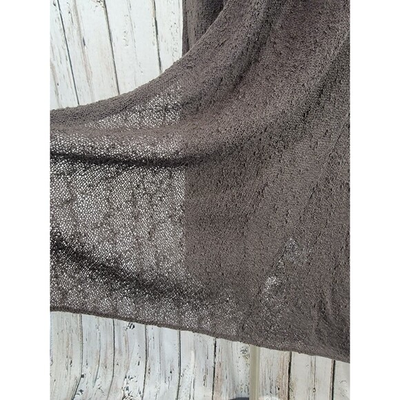 Anne Klein OS Sheer Chocolate Brown Shrug Wrap Sweater Cardigan Knit Lightweight - Picture 2 of 13